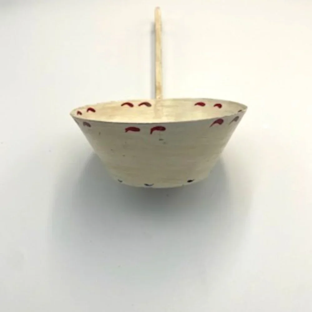 Vintage Hand Painted Dipper Ladle Floral Farmhouse Cottage Decor Signed J Lovell